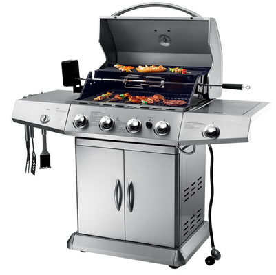 কালো চীনামাটির বাসন এনামেল গ্যাস BBQ গ্রিল