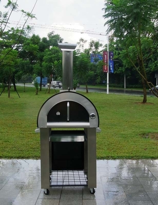 304S স্টেইনলেস স্টিল কাঠ ফায়ারড পিজা ওভেন 70 সেমি আউটডোর স্টেইনলেস স্টিল পিজা ওভেন