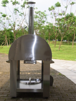 ট্রলি সহ 830mm 720mm স্টেইনলেস স্টিল ফায়ারড পিজা ওভেন
